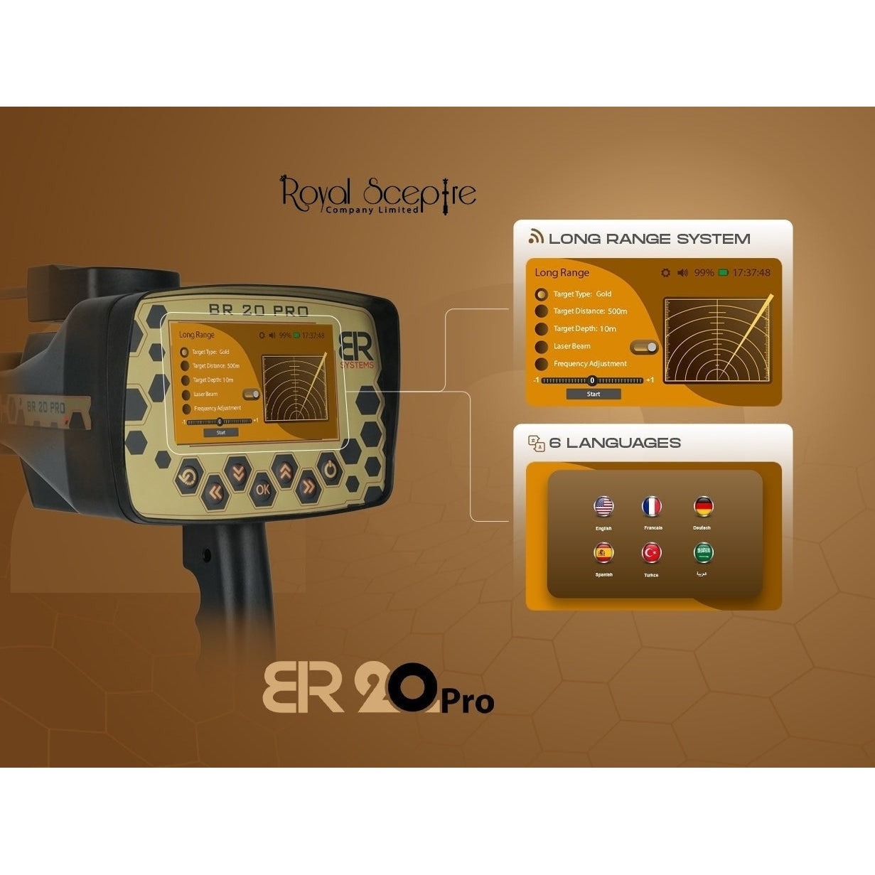 BR 20 Pro Gold, Metal & Cavity Detector