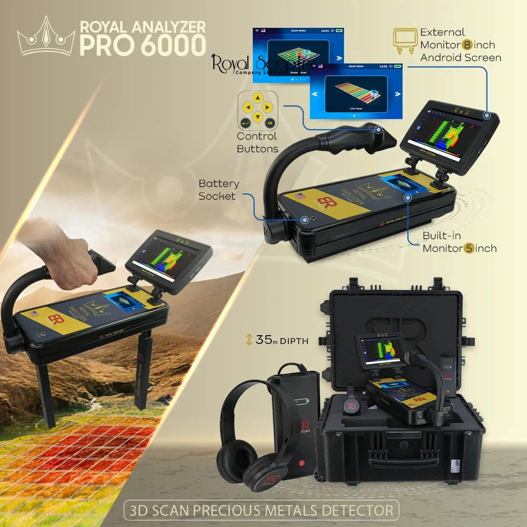 Royal Analyzer Pro 6000 Gold, Diamond, Metal, Void & Cavity Detector