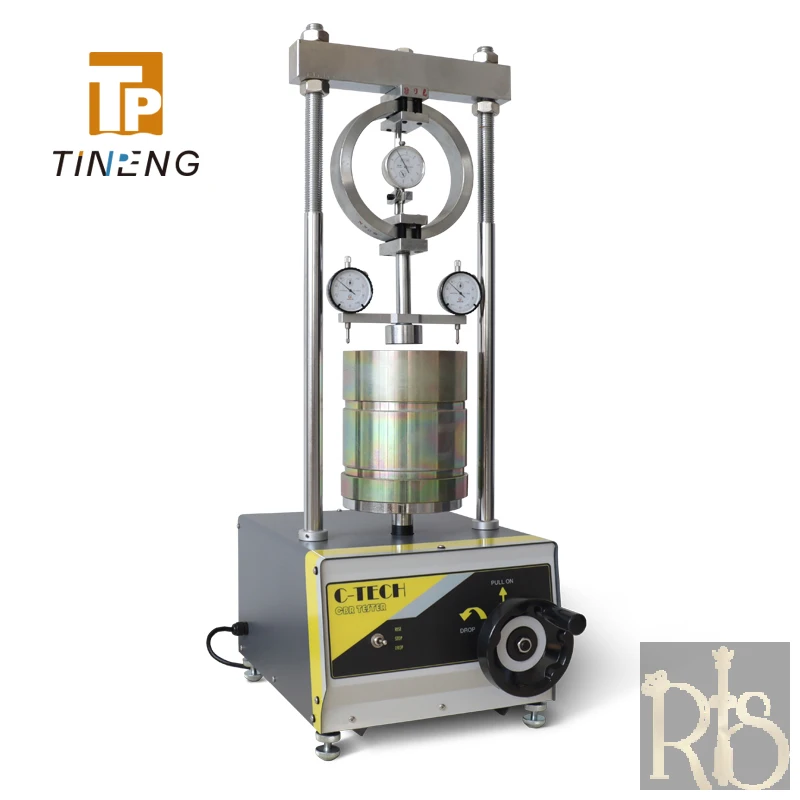 50kn Cbr Load Frame (electric and Hand Operated) Including Proving Rings for 10kn and 28kn, Stabilising Bar, Piston and Bracket
