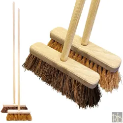 Set of Stiff Broom and Soft Broom with Handles