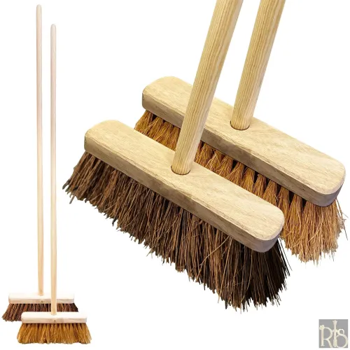 Set of Stiff Broom and Soft Broom with Handles