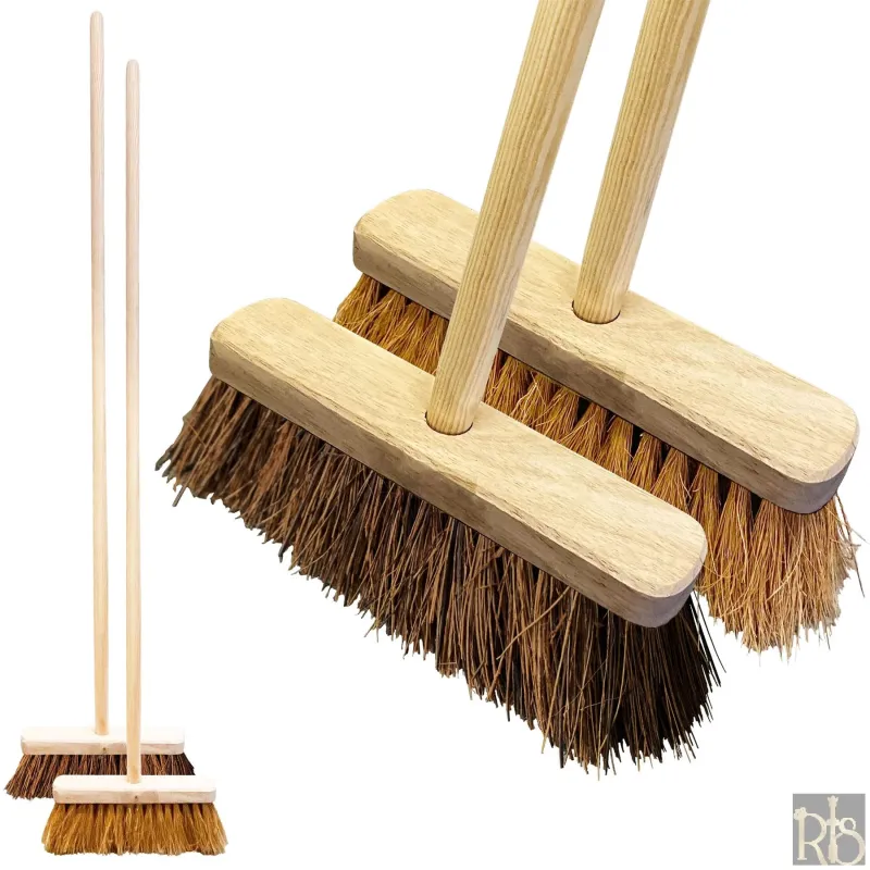 Set of Stiff Broom and Soft Broom with Handles