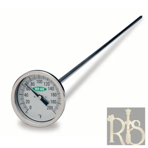 Portable Dial Thermometer 50 to 250 Deg. C Accurate to +3% with 0.75m Long Stem